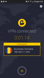 Cyberghost VPN Android app on mobile device