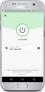 ExpressVPN Android app on mobile device