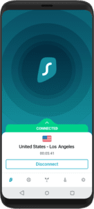 Surfshark VPN Android app on mobile device