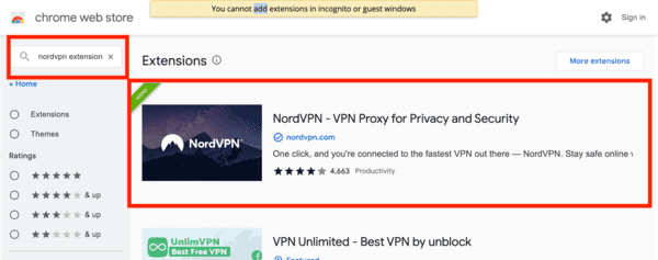 Step 2. Search for a VPN Extension in Chrome Store