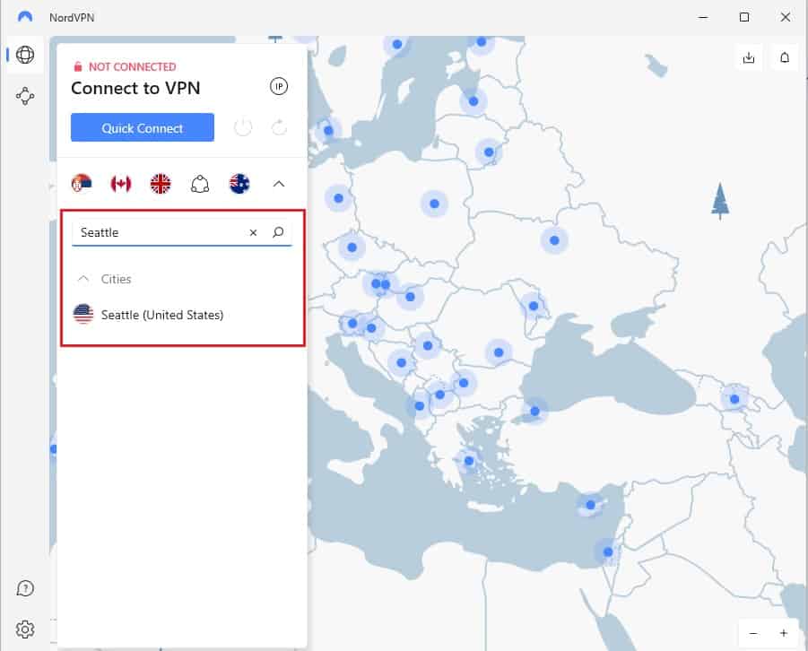 NordVPN Seattle VPN Servers