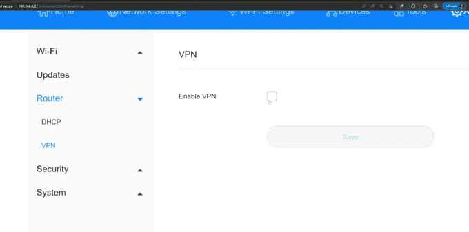 Router VPN settings