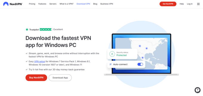 NordVPN download screen