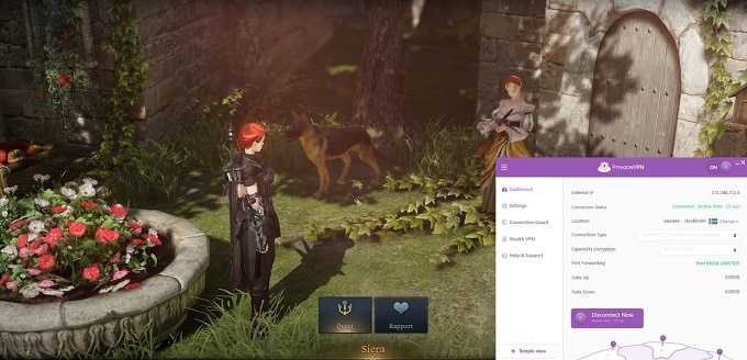 Using PrivateVPN while playing lost ark