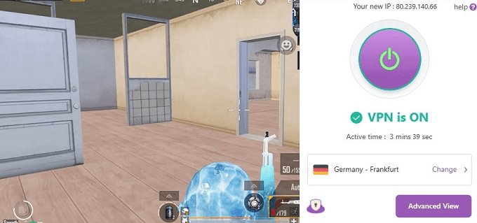 Playing PUBG mobile with PrivateVPN