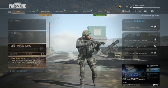 Call Of Duty launch screen
