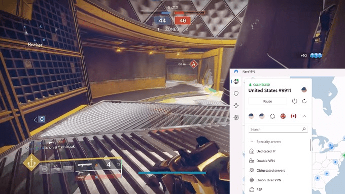 Playing Destiny 2 with a NordVPN