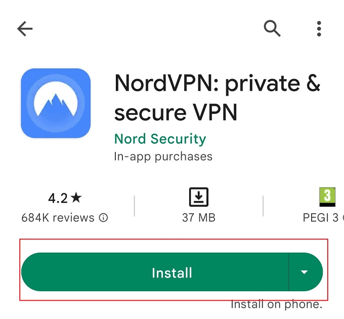 App Store NordVPN app