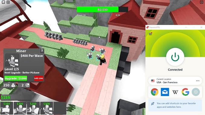 Playing Roblox with ExpressVPN