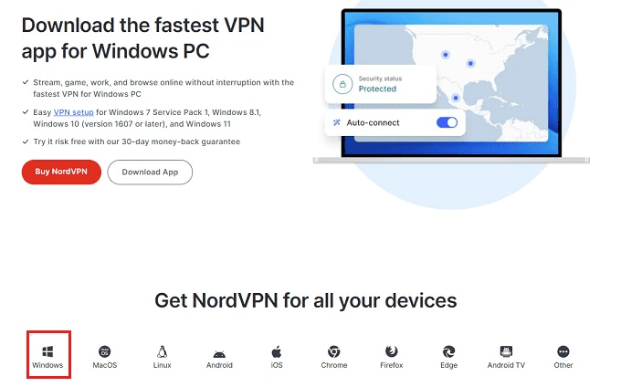 Download NordVPN screen