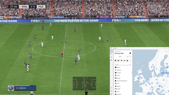 Playing FIFA with NordVPN