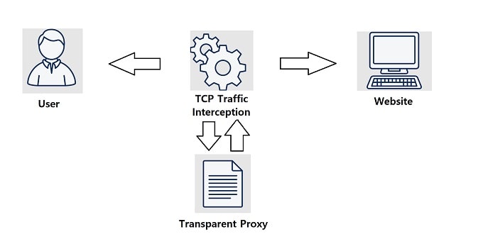How transparent Proxy works scheme